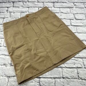 Lauren Ralph Lauren Tan Mini Skirt Womens Size 14 Pockets Casual Basic